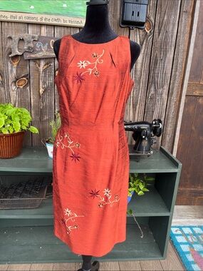 Vintage Donna Morgan petite dress size 6P 100% silk